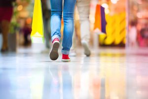 closeup of a cleaned retail store floor